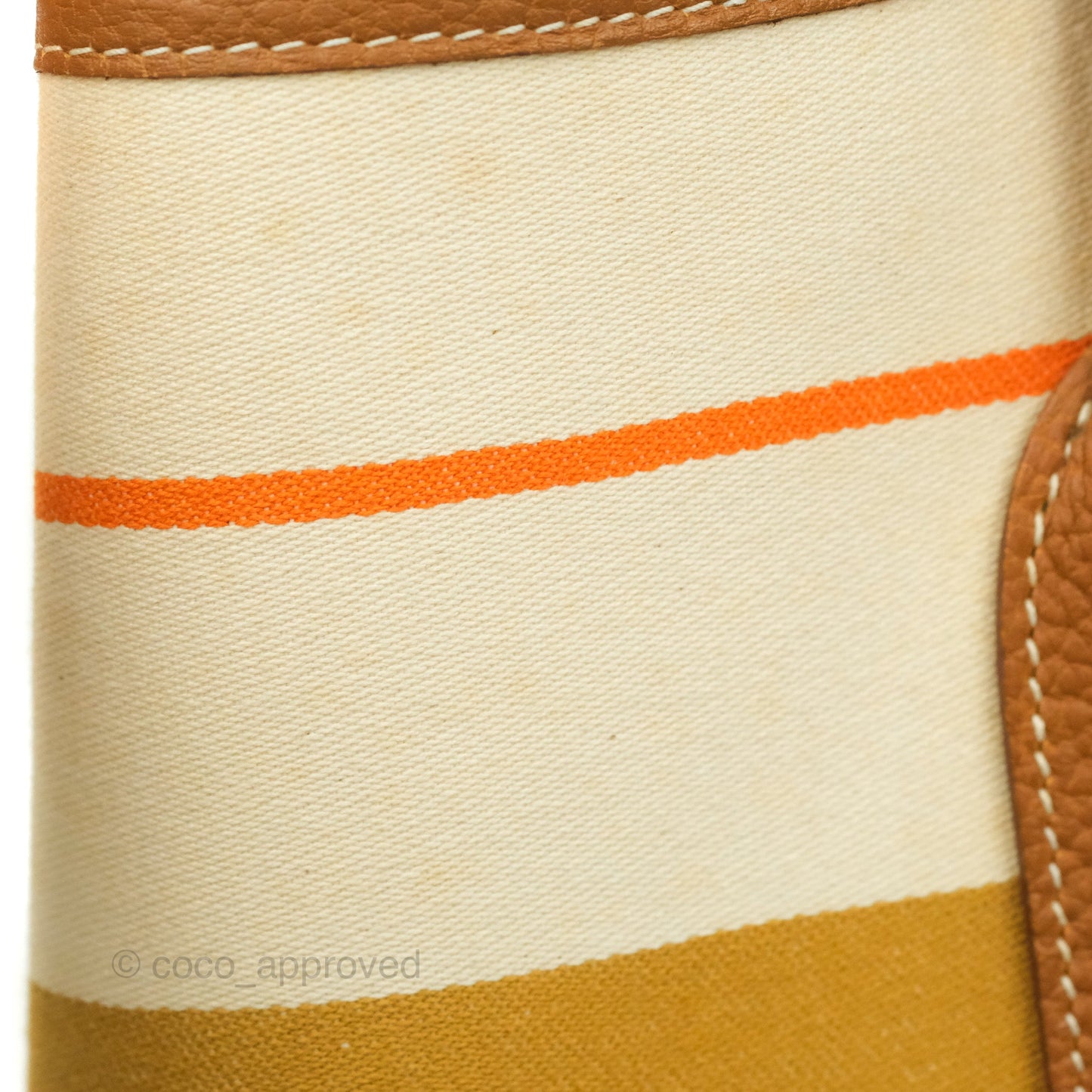 Hermes Garden Party 36 Fabric & Tan Clemence