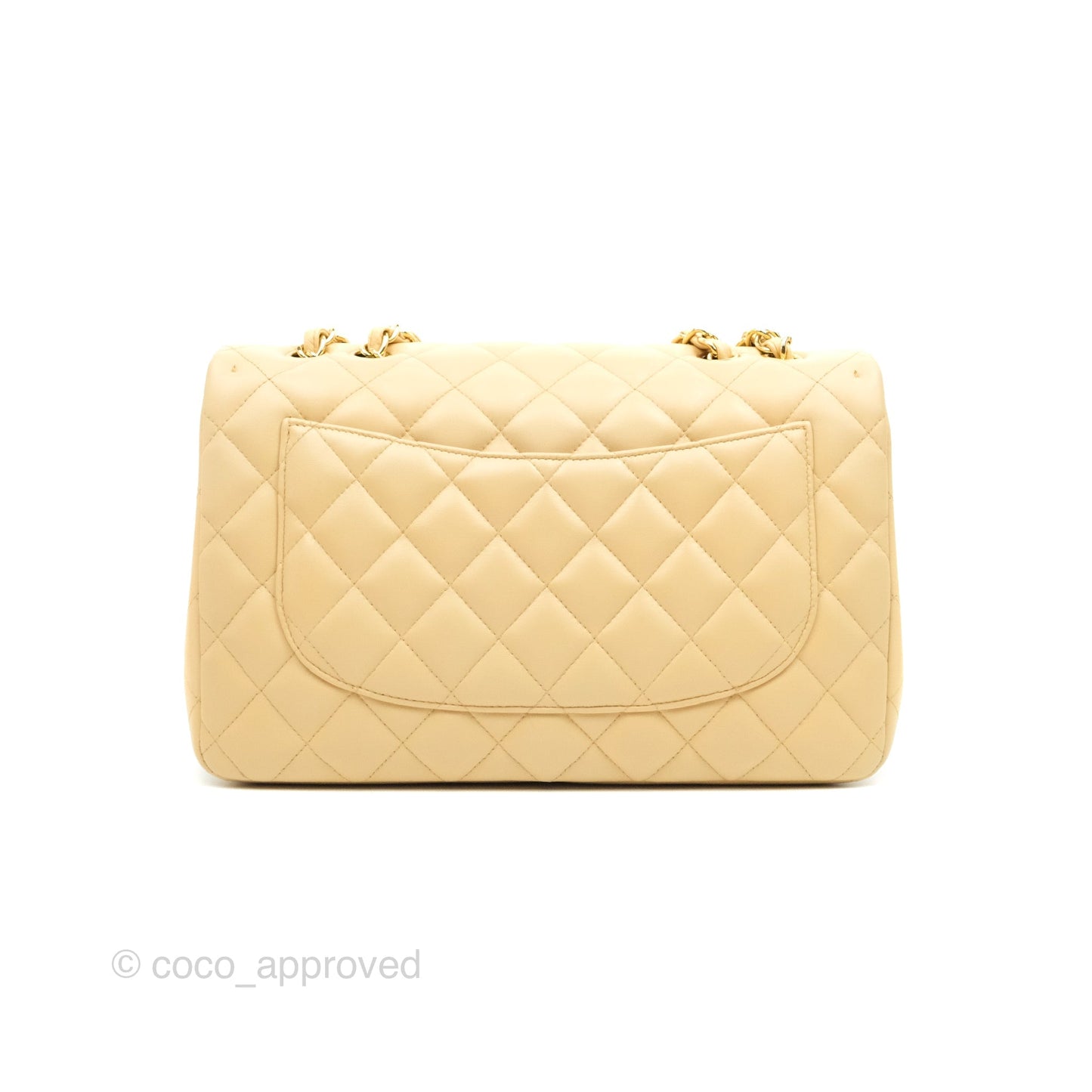 Chanel Jumbo Single Flap Beige Lambskin Gold Hardware