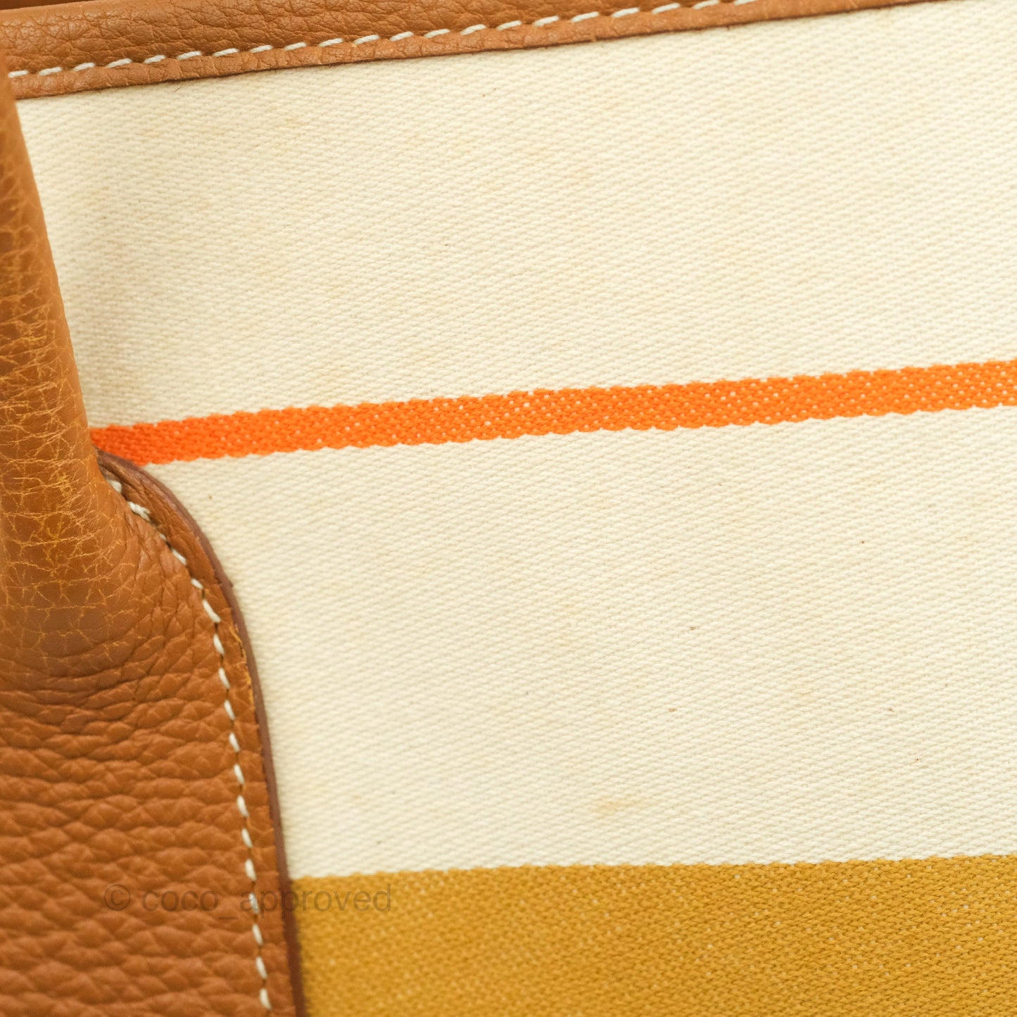 Hermes Garden Party 36 Fabric & Tan Clemence