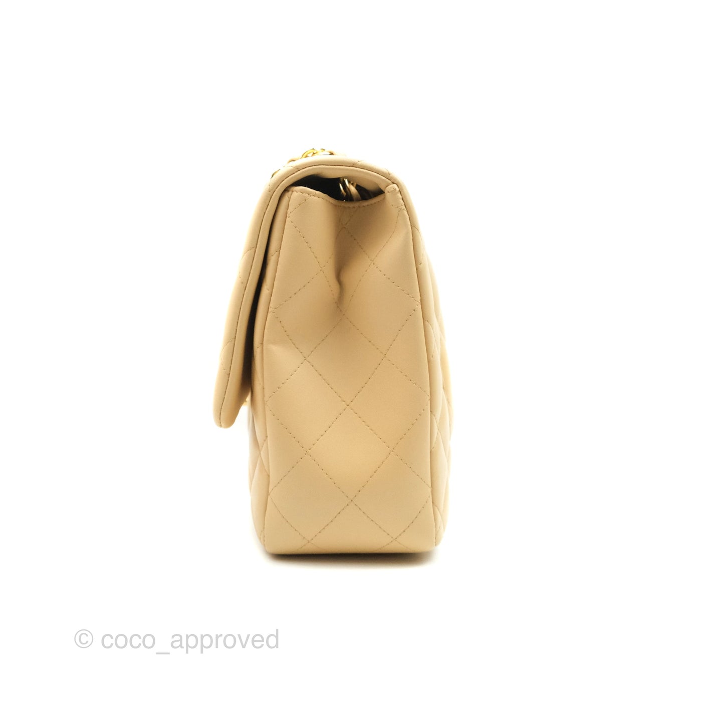 Chanel Jumbo Single Flap Beige Lambskin Gold Hardware