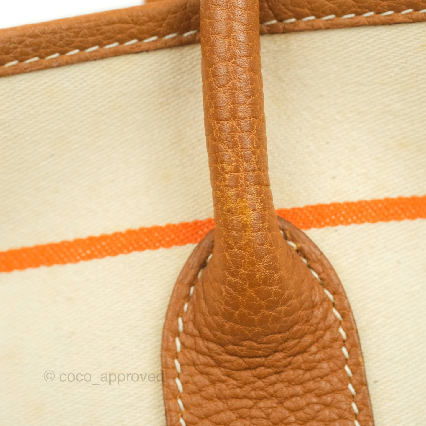 Hermes Garden Party 36 Fabric & Tan Clemence