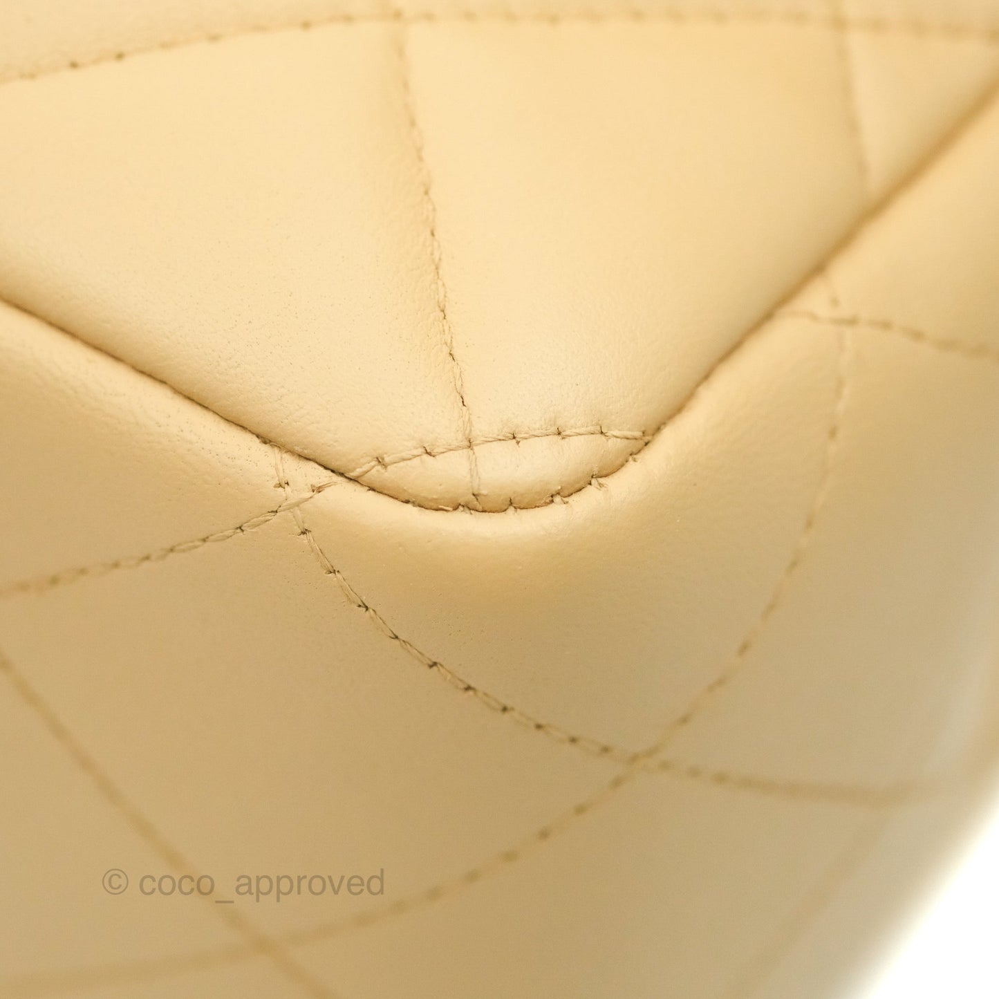 Chanel Jumbo Single Flap Beige Lambskin Gold Hardware