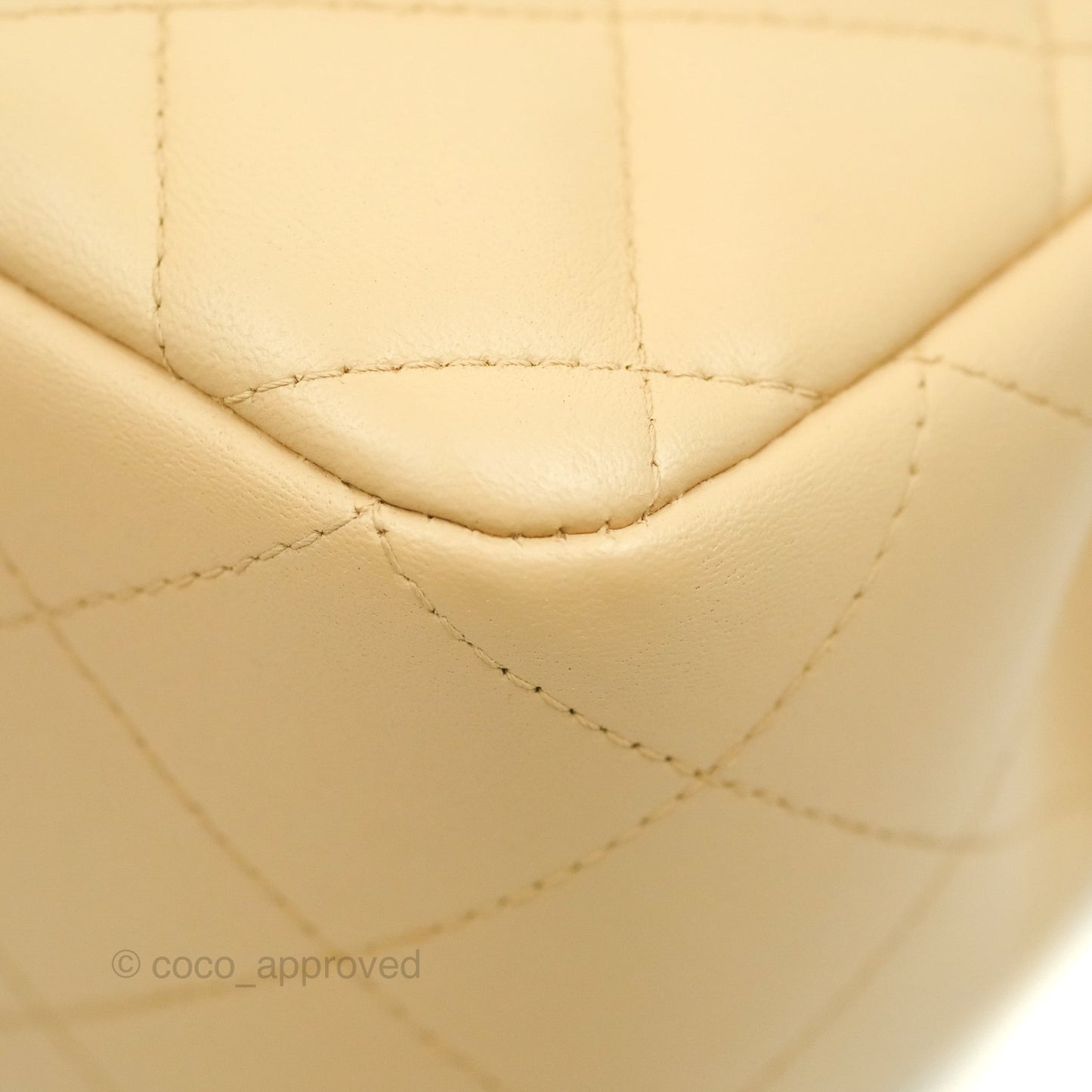 Chanel Jumbo Single Flap Beige Lambskin Gold Hardware