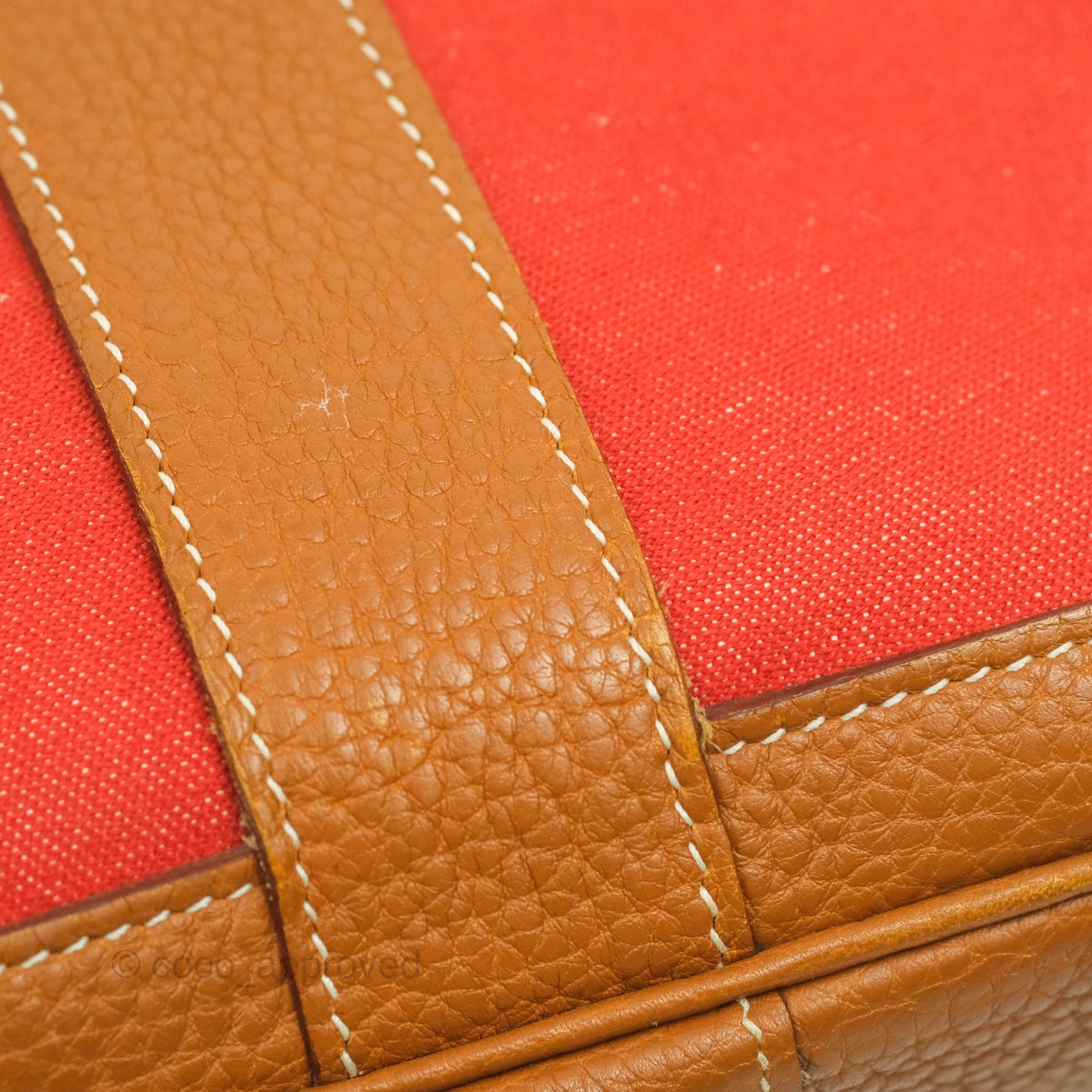 Hermes Garden Party 36 Fabric & Tan Clemence