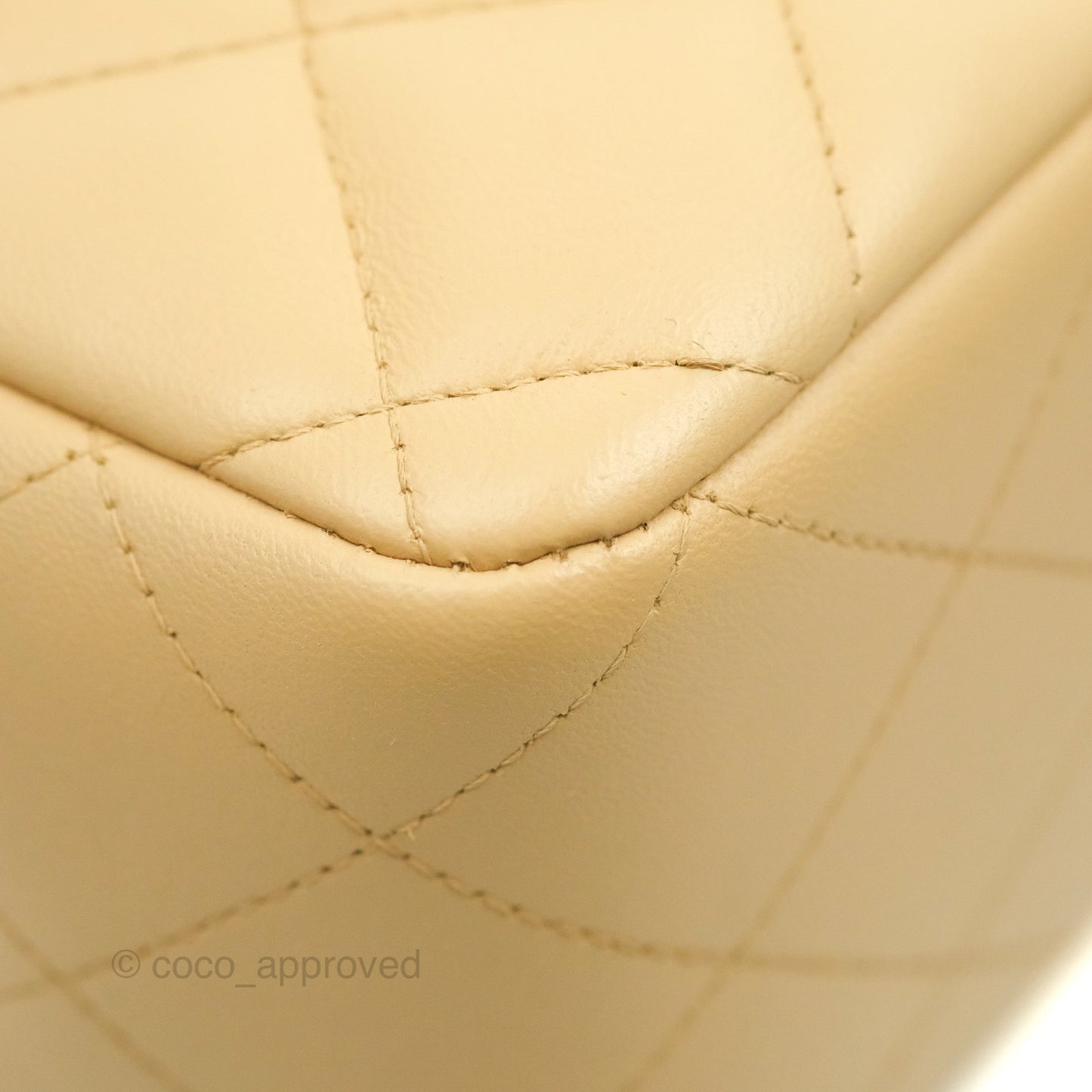 Chanel Jumbo Single Flap Beige Lambskin Gold Hardware