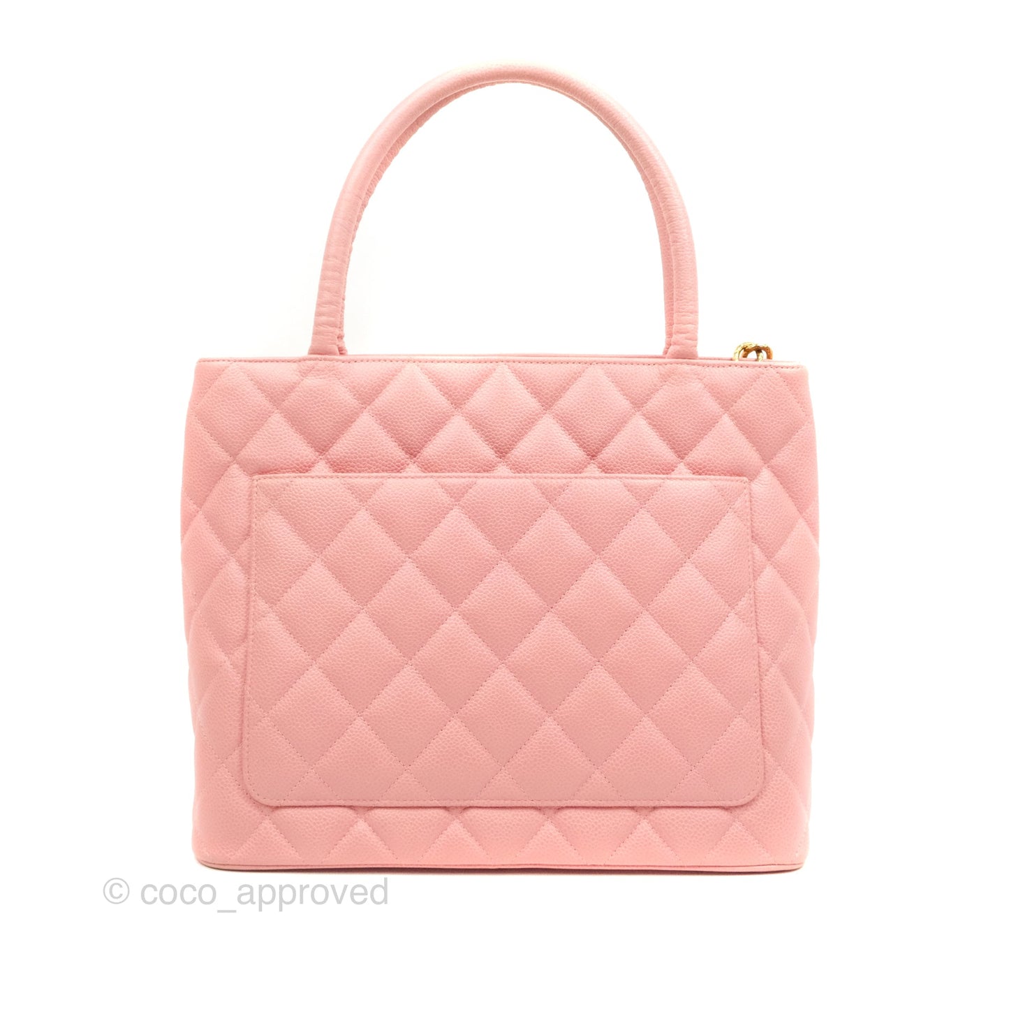 Chanel Vintage CC Pink Caviar Tote Bag Gold Hardware