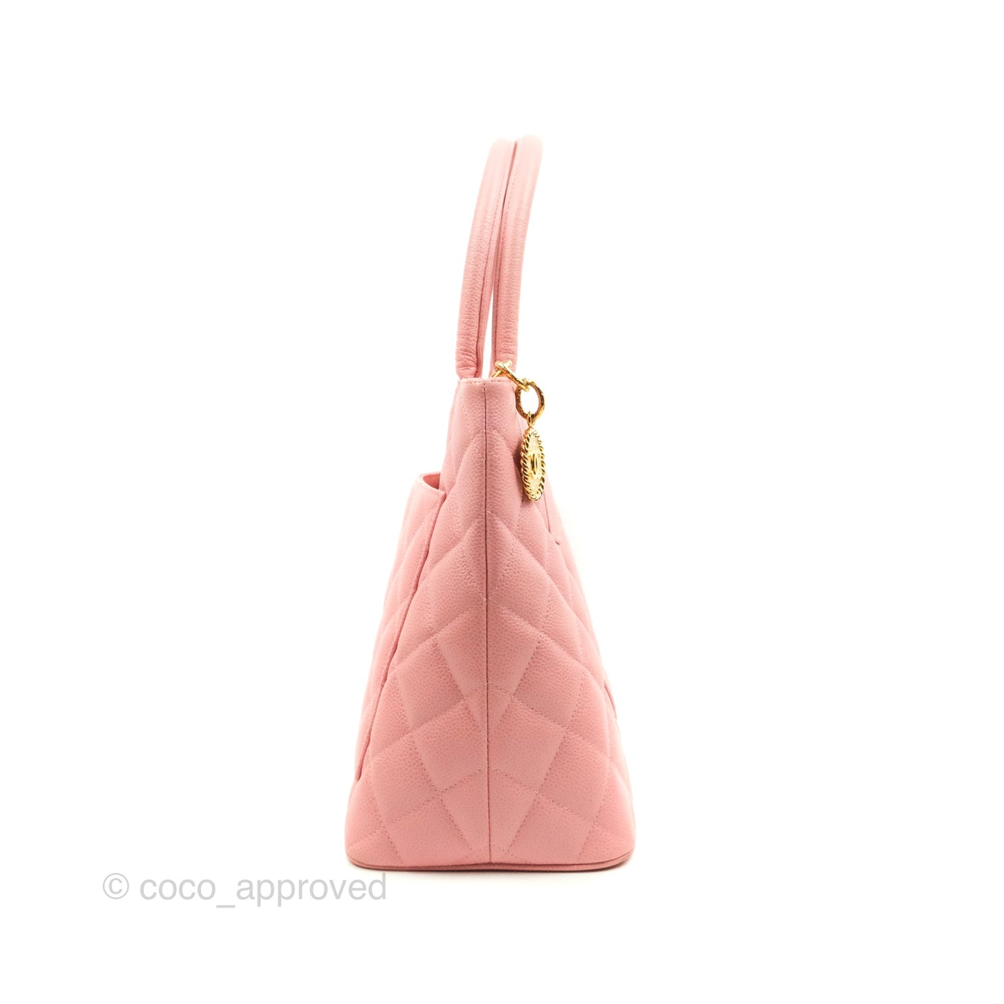 Chanel Vintage CC Pink Caviar Tote Bag Gold Hardware