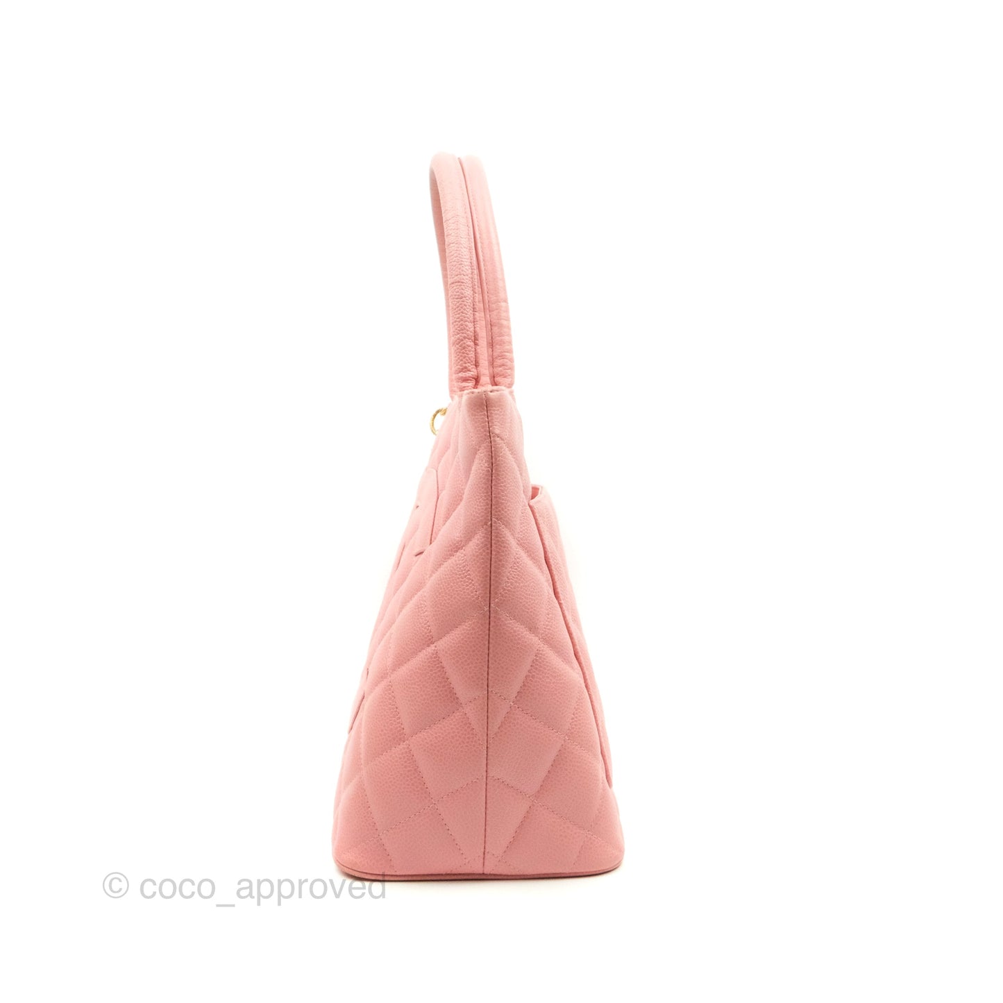 Chanel Vintage CC Pink Caviar Tote Bag Gold Hardware