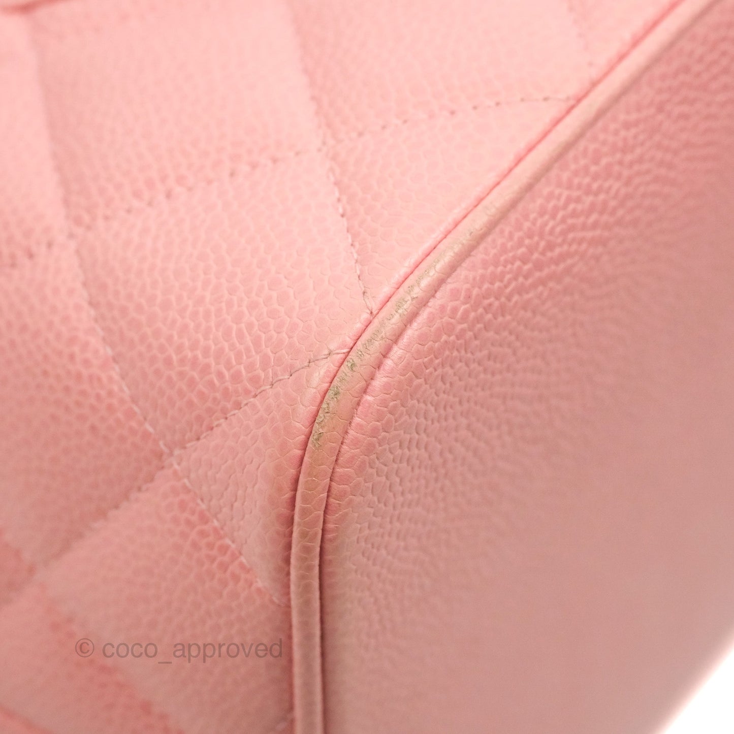Chanel Vintage CC Pink Caviar Tote Bag Gold Hardware
