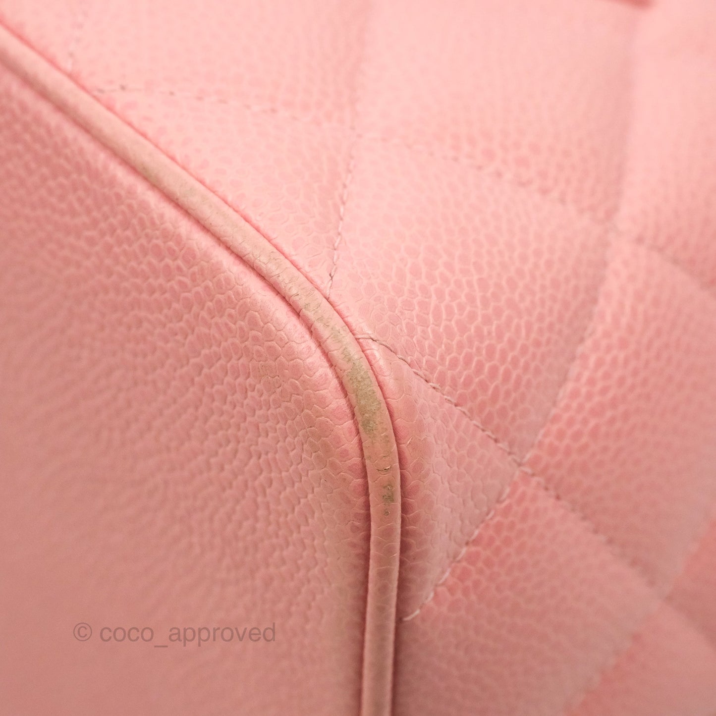 Chanel Vintage CC Pink Caviar Tote Bag Gold Hardware