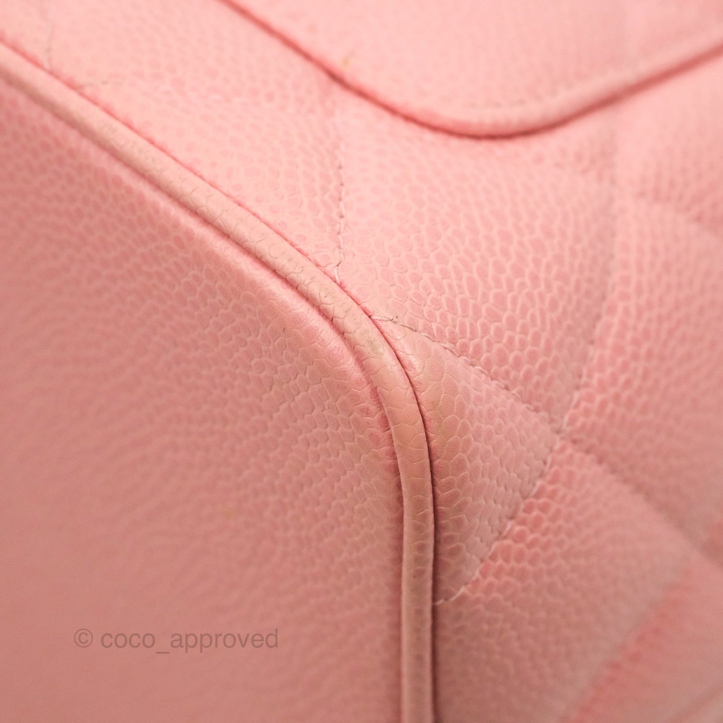Chanel Vintage CC Pink Caviar Tote Bag Gold Hardware