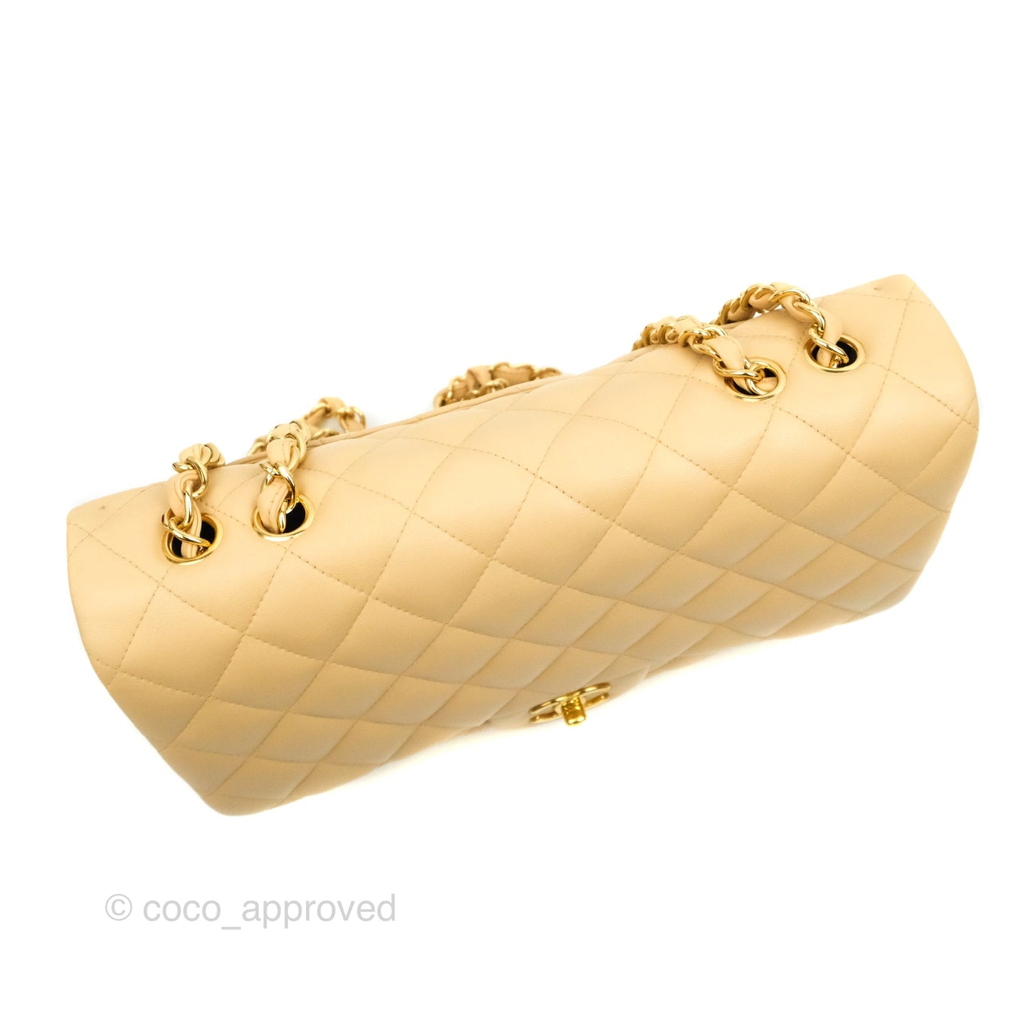 Chanel Jumbo Single Flap Beige Lambskin Gold Hardware
