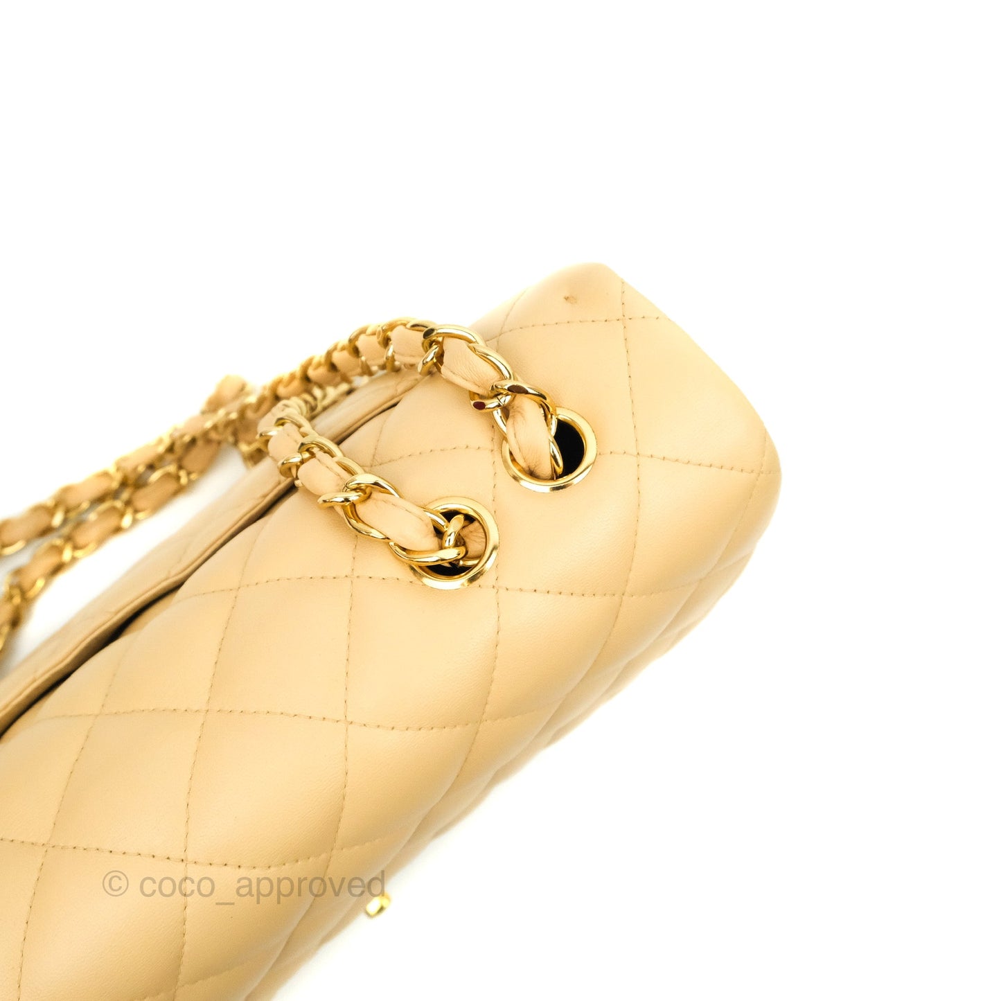 Chanel Jumbo Single Flap Beige Lambskin Gold Hardware