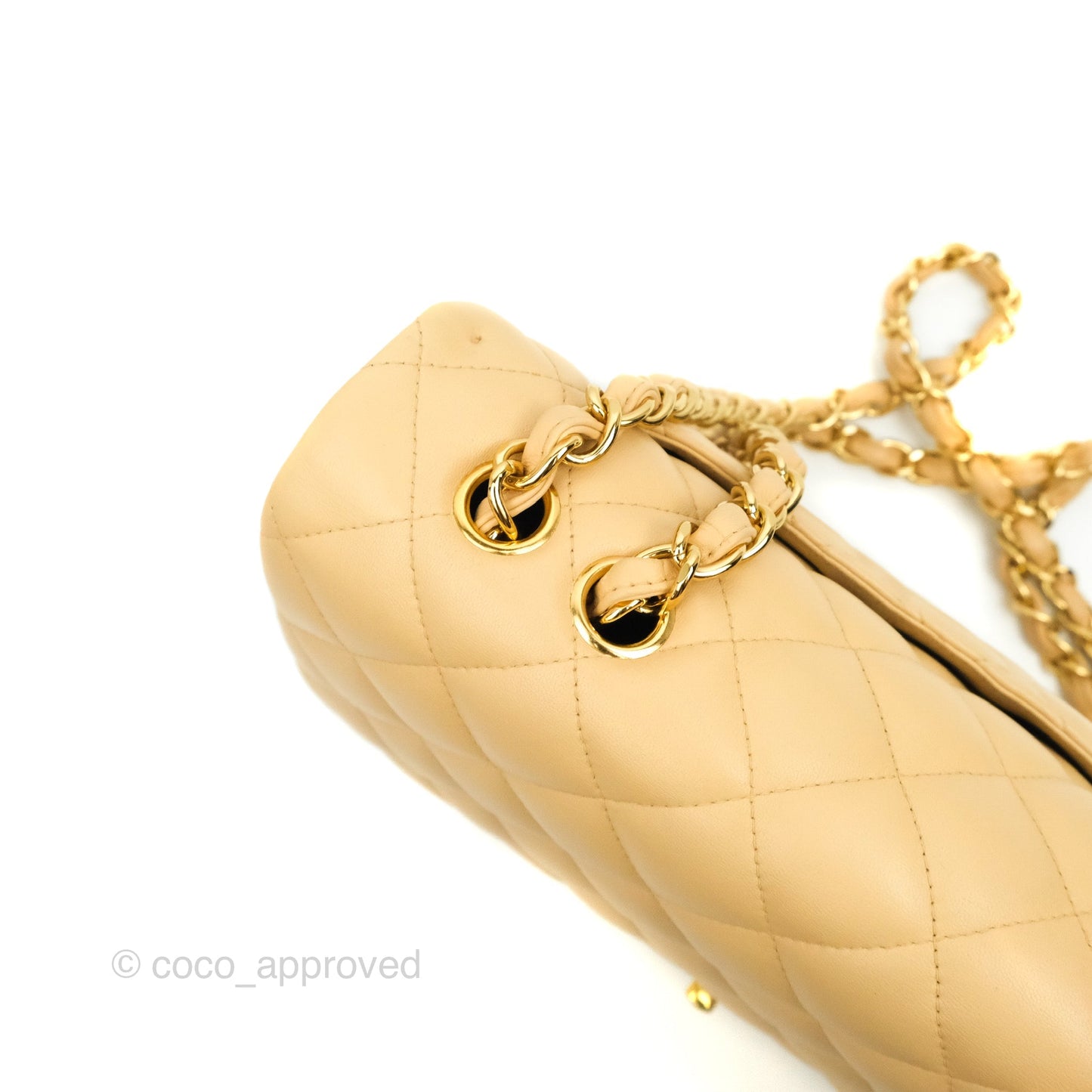 Chanel Jumbo Single Flap Beige Lambskin Gold Hardware