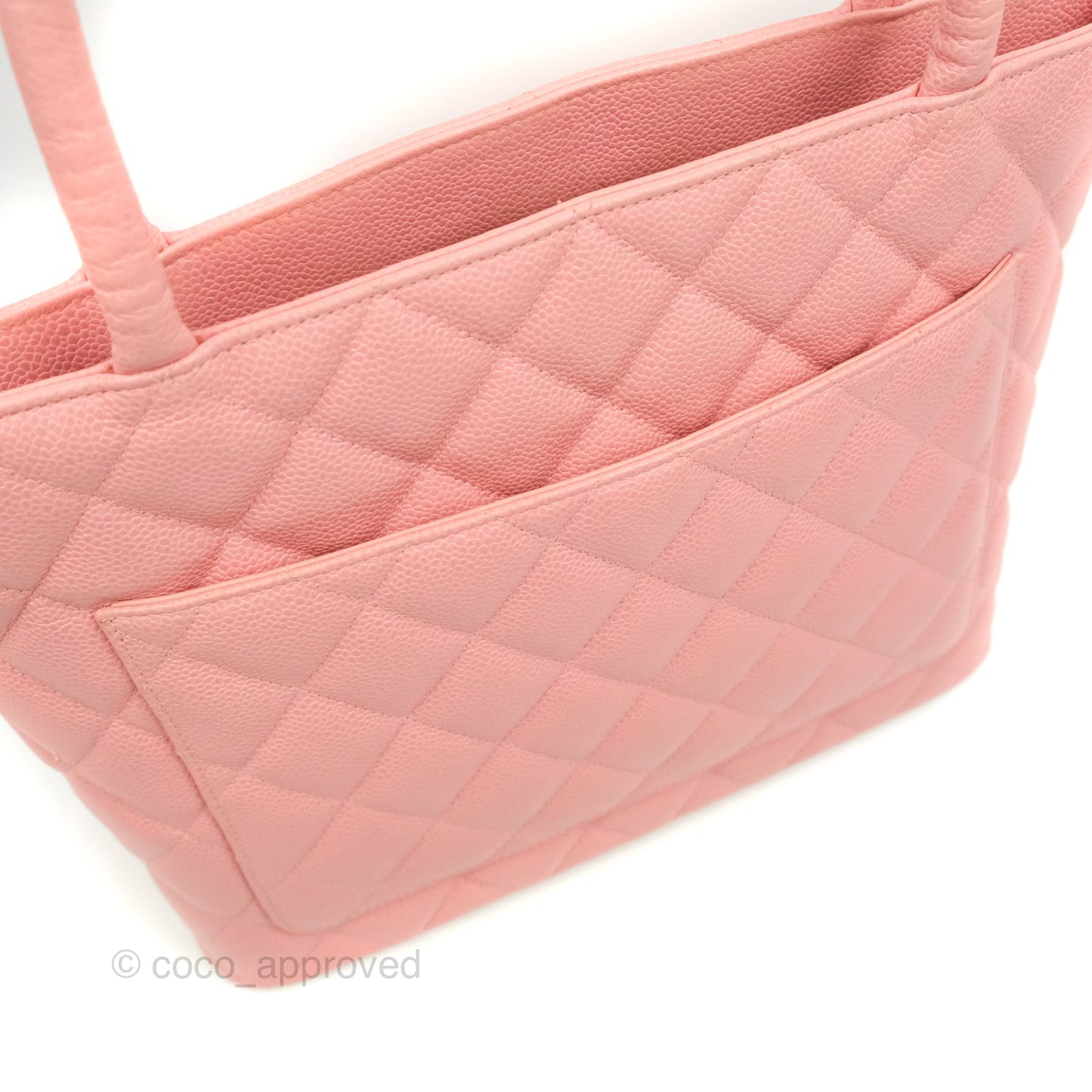 Chanel Vintage CC Pink Caviar Tote Bag Gold Hardware