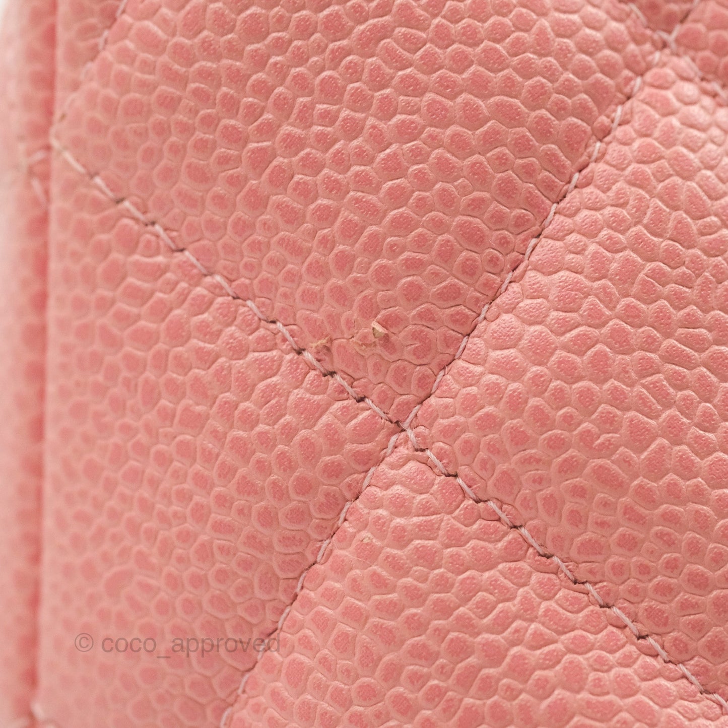 Chanel Vintage CC Pink Caviar Tote Bag Gold Hardware