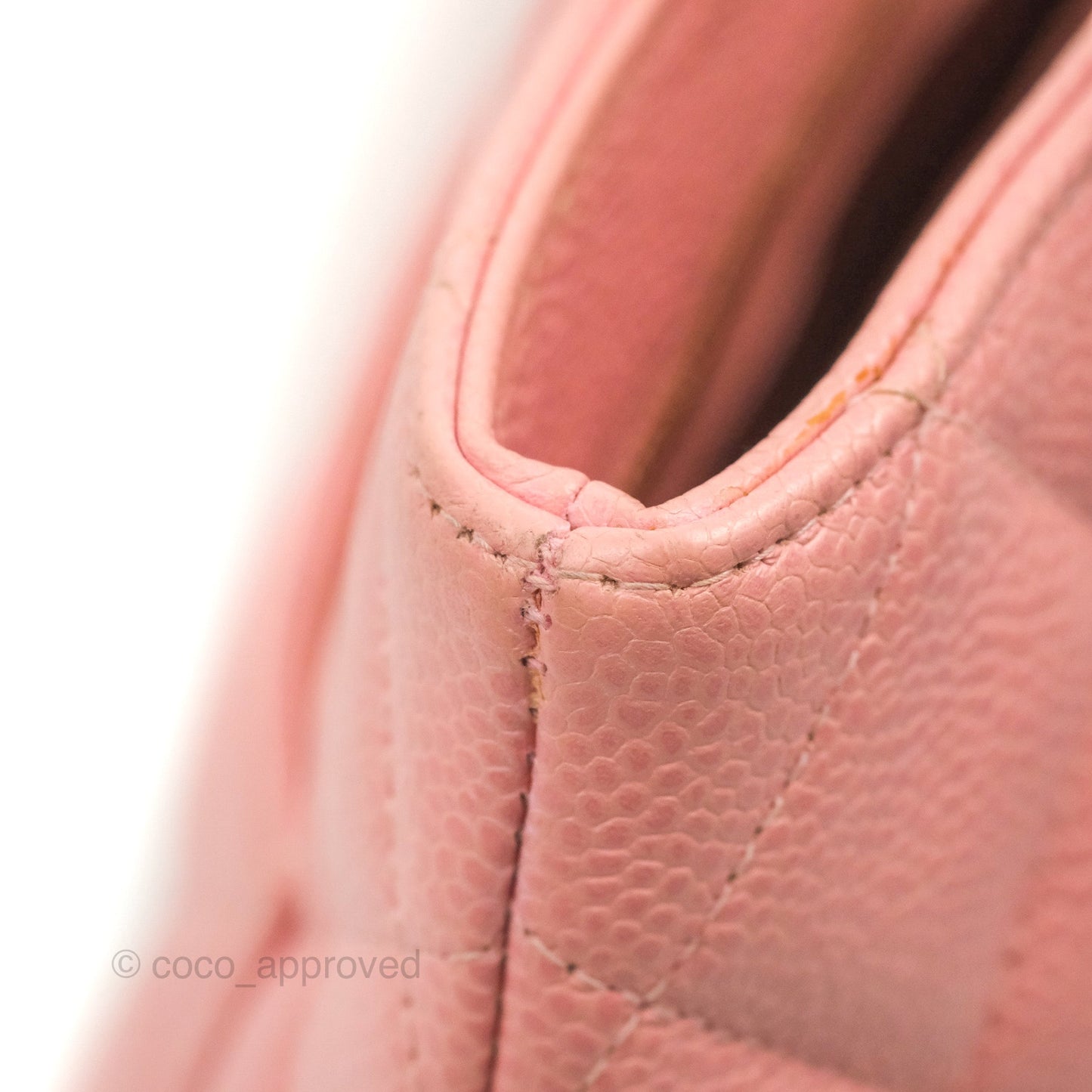 Chanel Vintage CC Pink Caviar Tote Bag Gold Hardware
