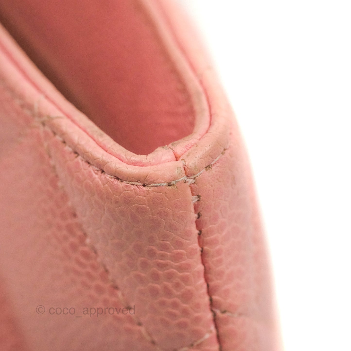 Chanel Vintage CC Pink Caviar Tote Bag Gold Hardware