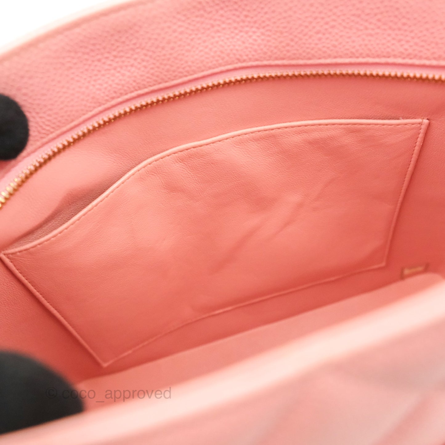Chanel Vintage CC Pink Caviar Tote Bag Gold Hardware