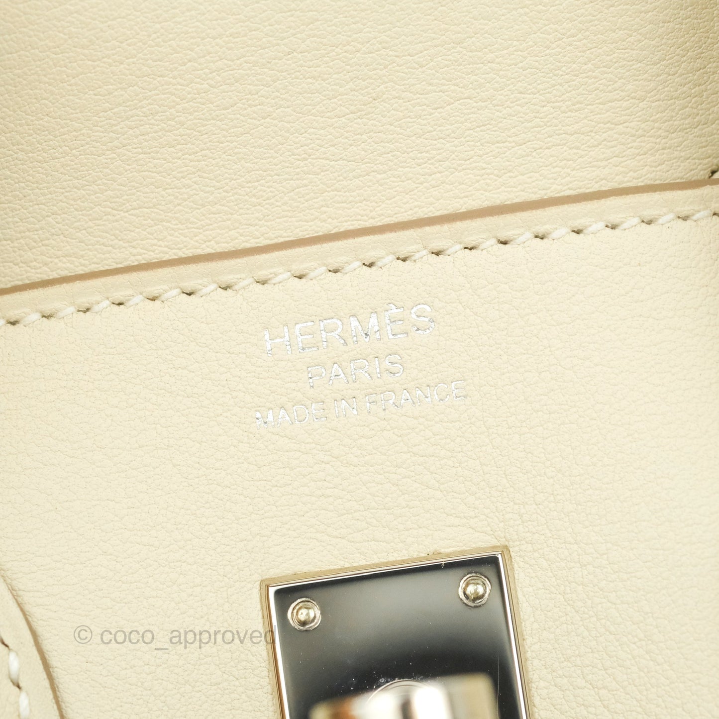 Hermes Birkin 25 Craie Swift Palladium Hardware