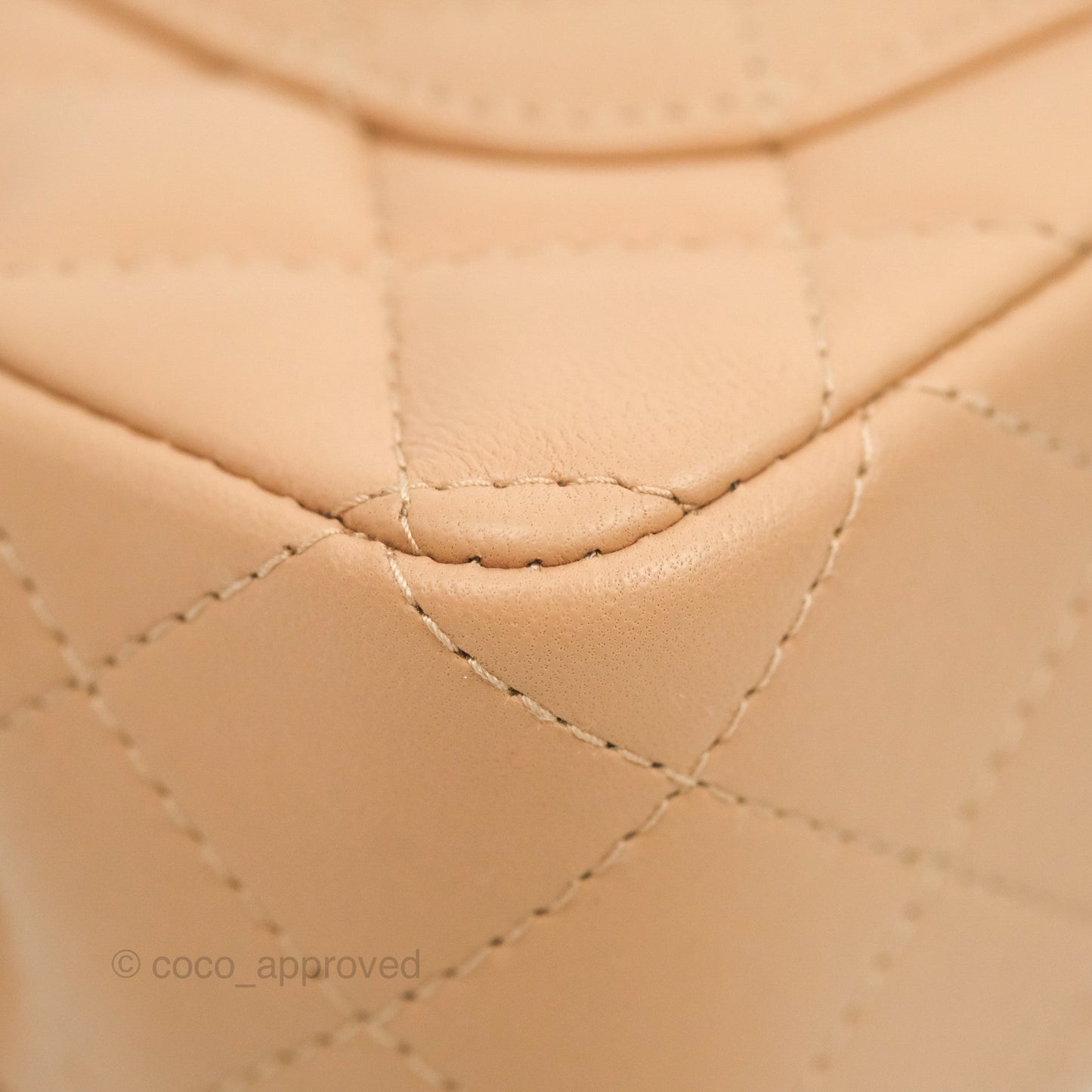 Chanel Mini Rectangular Flap Quilted Beige Pink Lambskin Gold Hardware