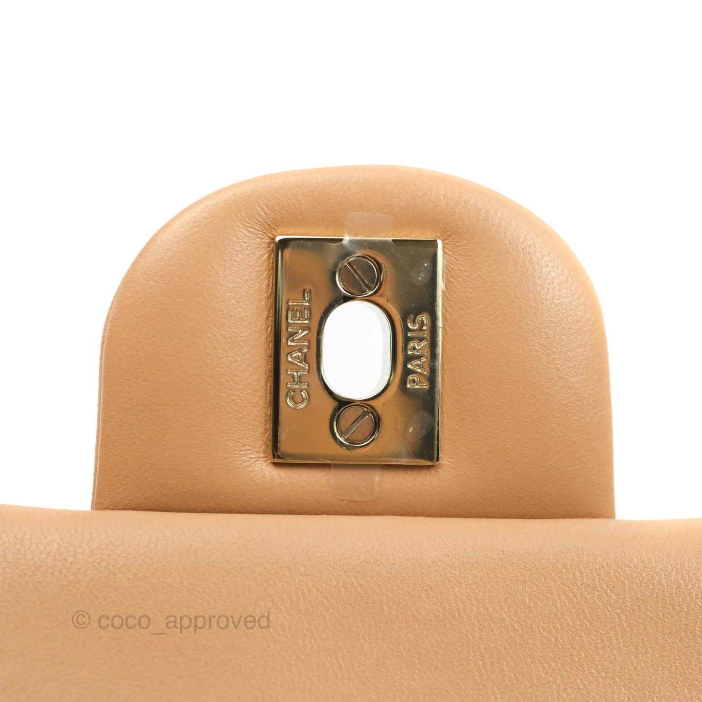 Chanel Mini Rectangular Flap Quilted Beige Pink Lambskin Gold Hardware