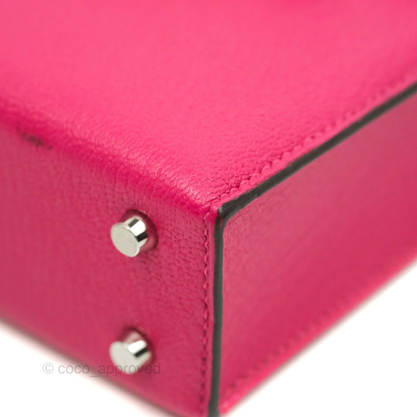 Hermes Verrou Mini Strap Rose Mex Chevre Mysore Flipperball Strap Palladium Hardware