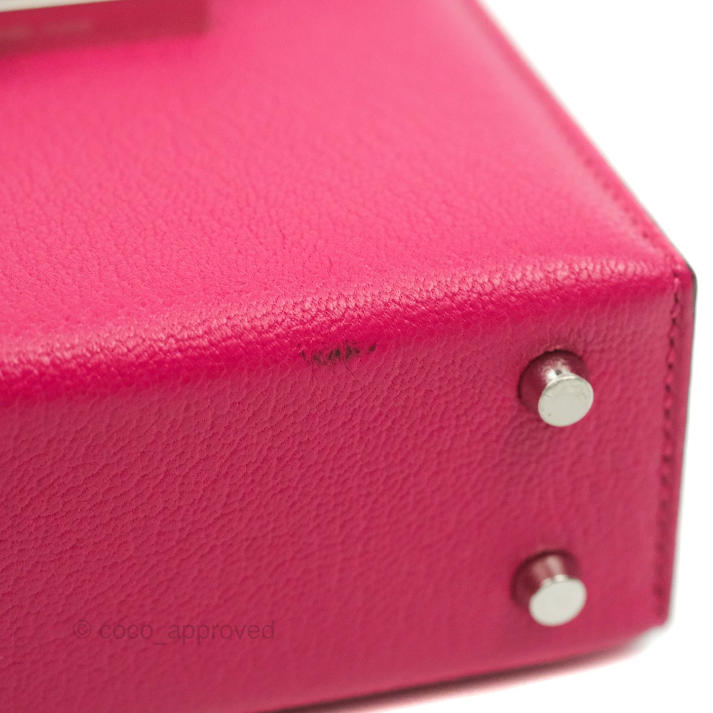 Hermes Verrou Mini Strap Rose Mex Chevre Mysore Flipperball Strap Palladium Hardware