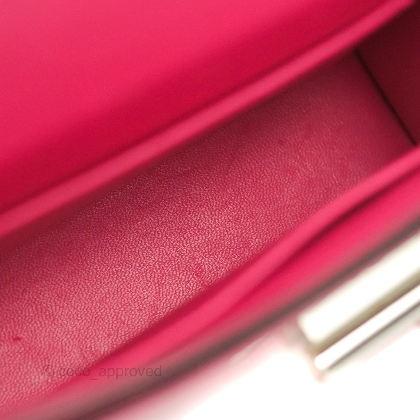 Hermes Verrou Mini Strap Rose Mex Chevre Mysore Flipperball Strap Palladium Hardware