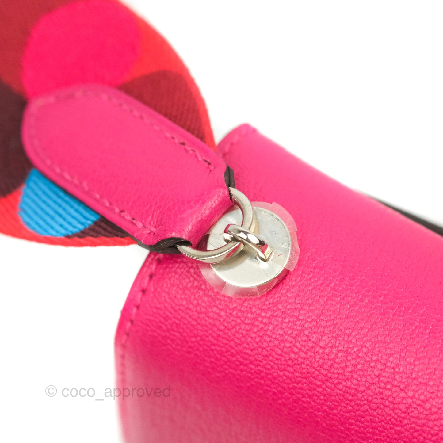 Hermes Verrou Mini Strap Rose Mex Chevre Mysore Flipperball Strap Palladium Hardware