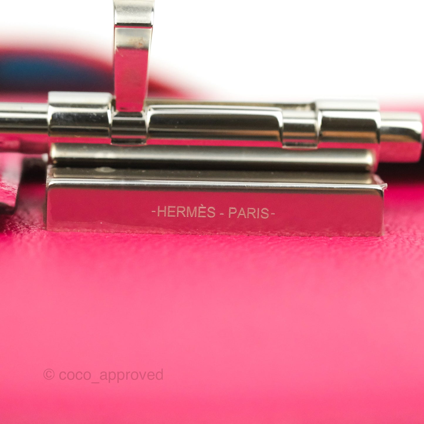 Hermes Verrou Mini Strap Rose Mex Chevre Mysore Flipperball Strap Palladium Hardware