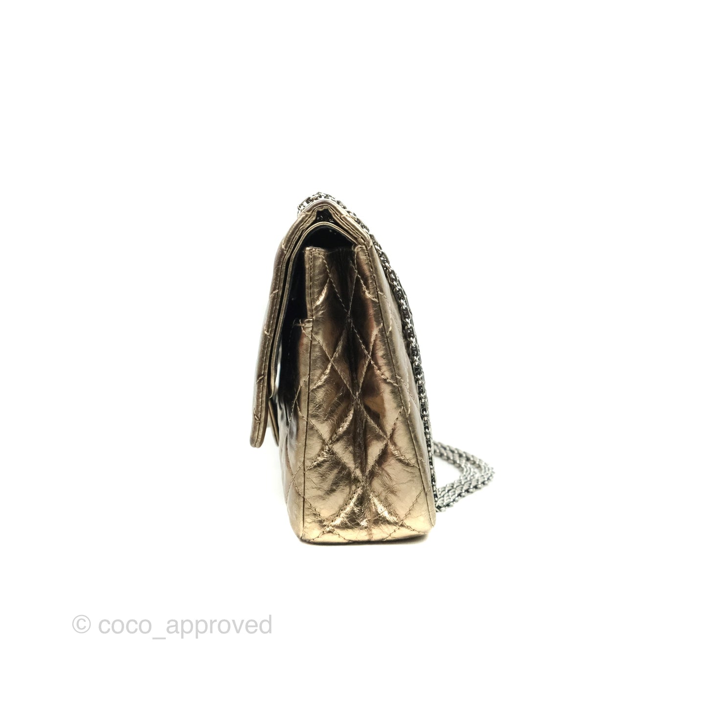 Chanel Reissue Quilted Metallic Calfskin Gold Dark Silver Hardware 227