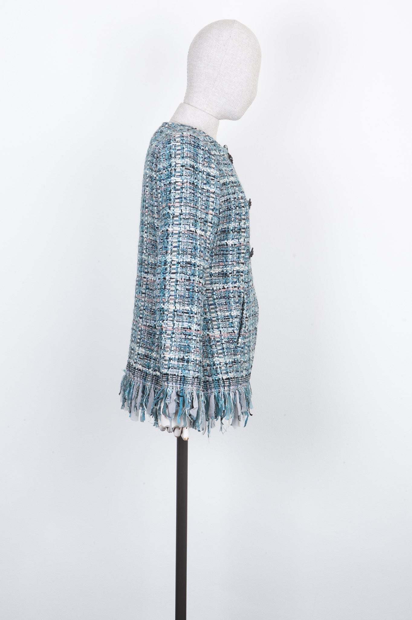 CHANEL Jacket Fantasy Tweed Blue Pre-Fall 2017