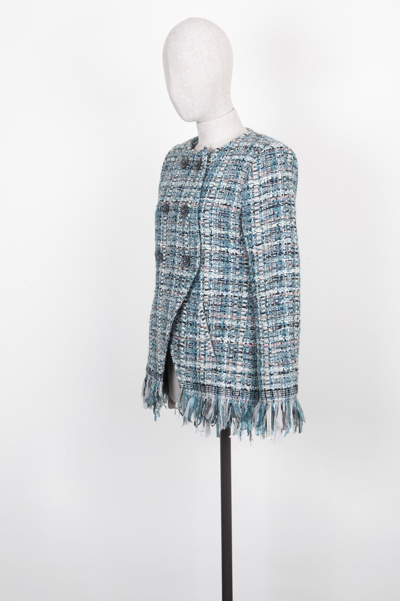 CHANEL Jacket Fantasy Tweed Blue Pre-Fall 2017