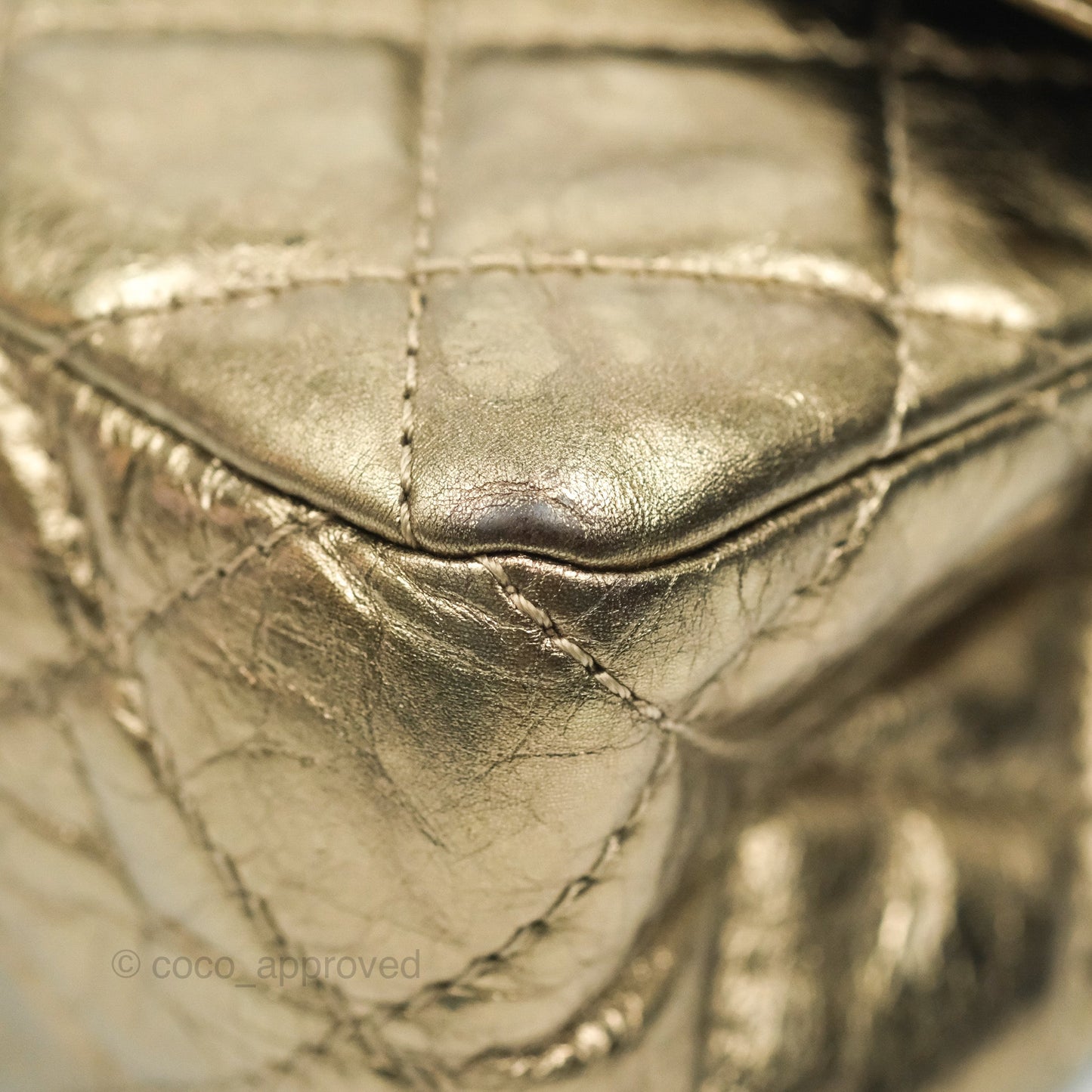 Chanel Reissue Quilted Metallic Calfskin Gold Dark Silver Hardware 227