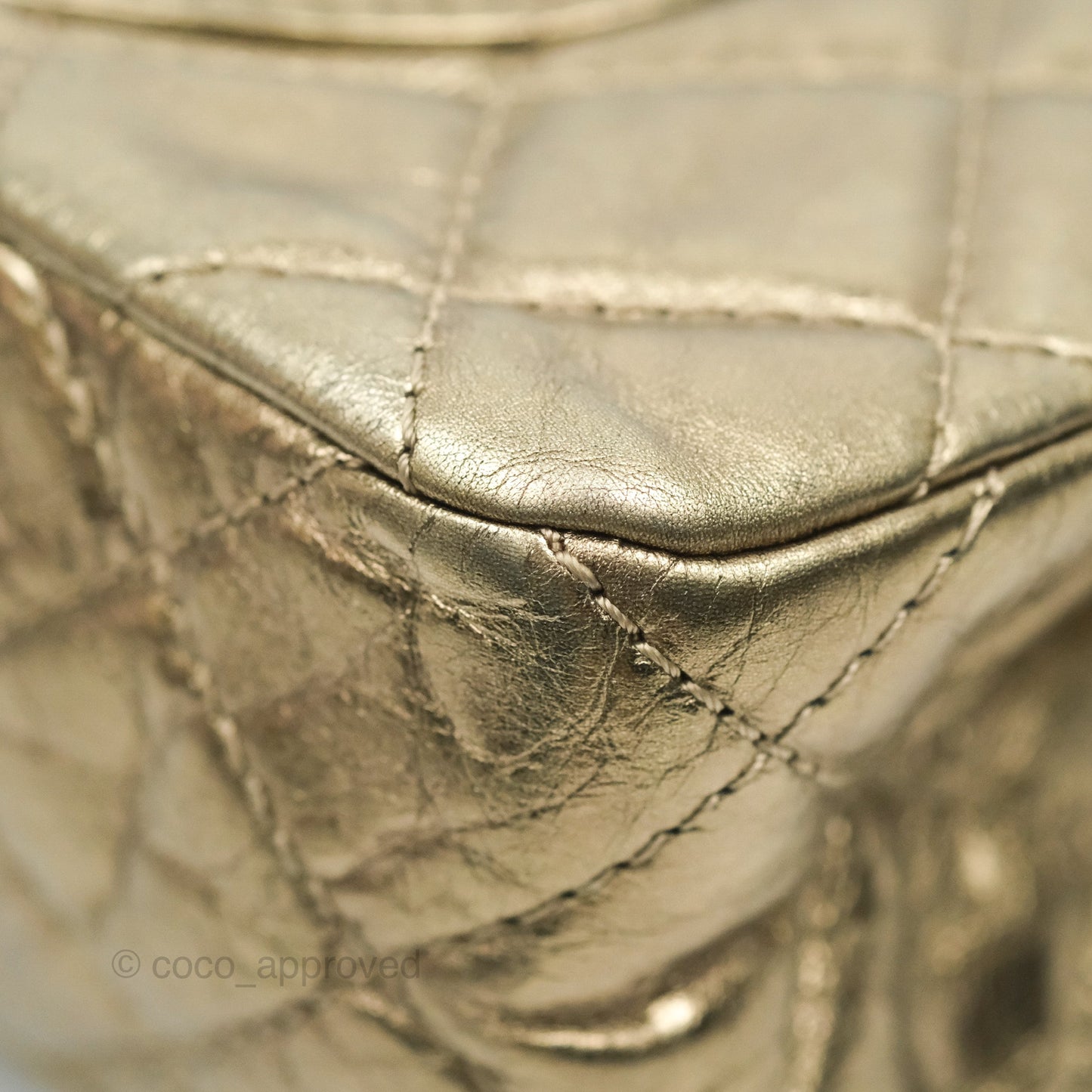 Chanel Reissue Quilted Metallic Calfskin Gold Dark Silver Hardware 227