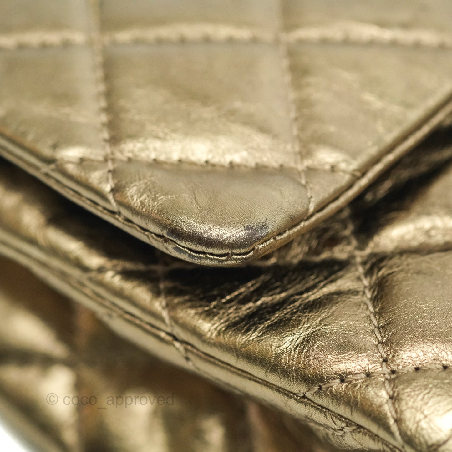 Chanel Reissue Quilted Metallic Calfskin Gold Dark Silver Hardware 227