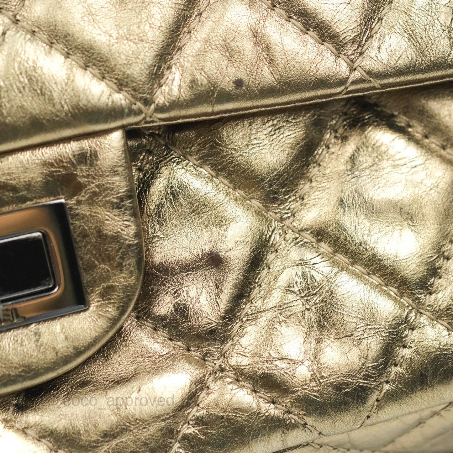 Chanel Reissue Quilted Metallic Calfskin Gold Dark Silver Hardware 227