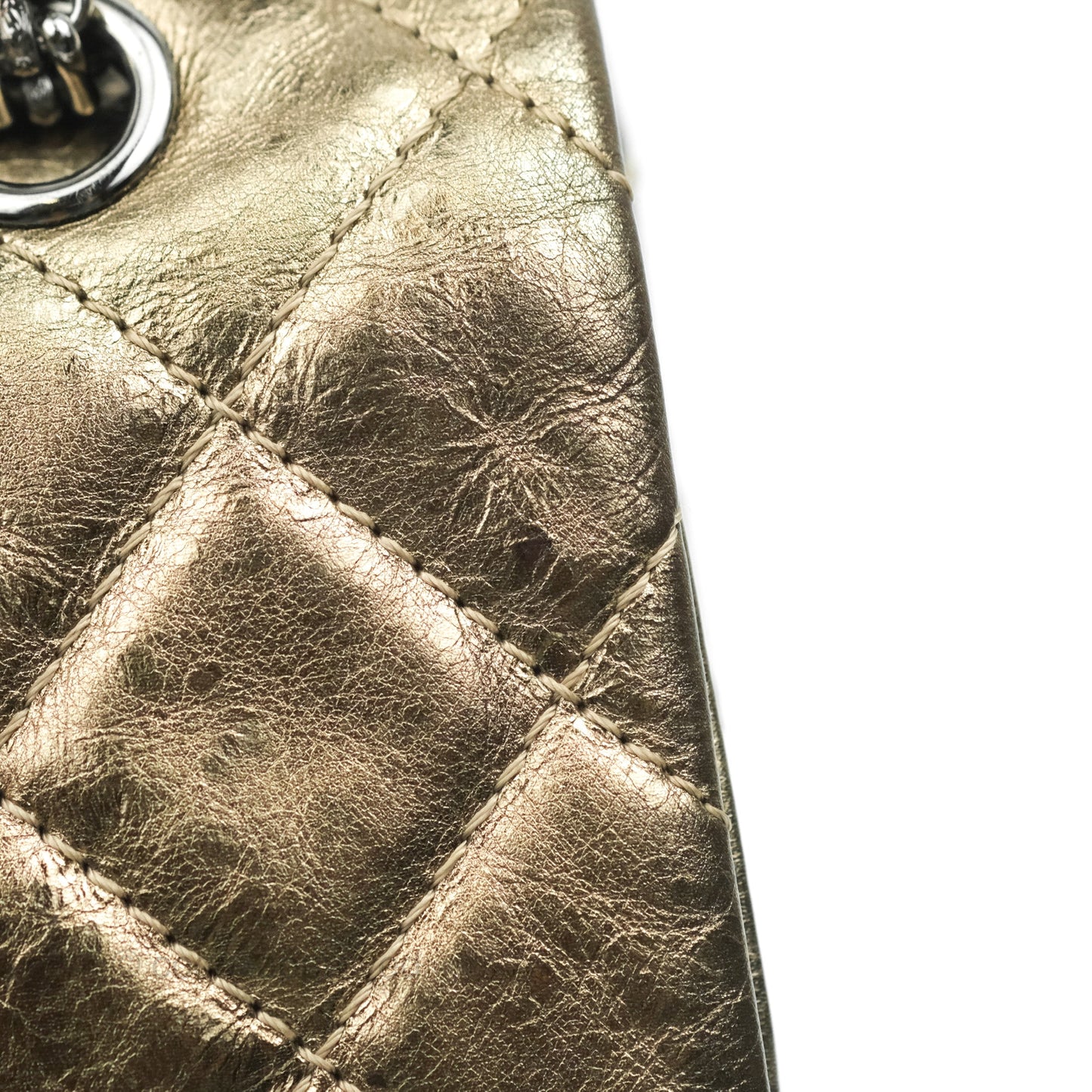 Chanel Reissue Quilted Metallic Calfskin Gold Dark Silver Hardware 227