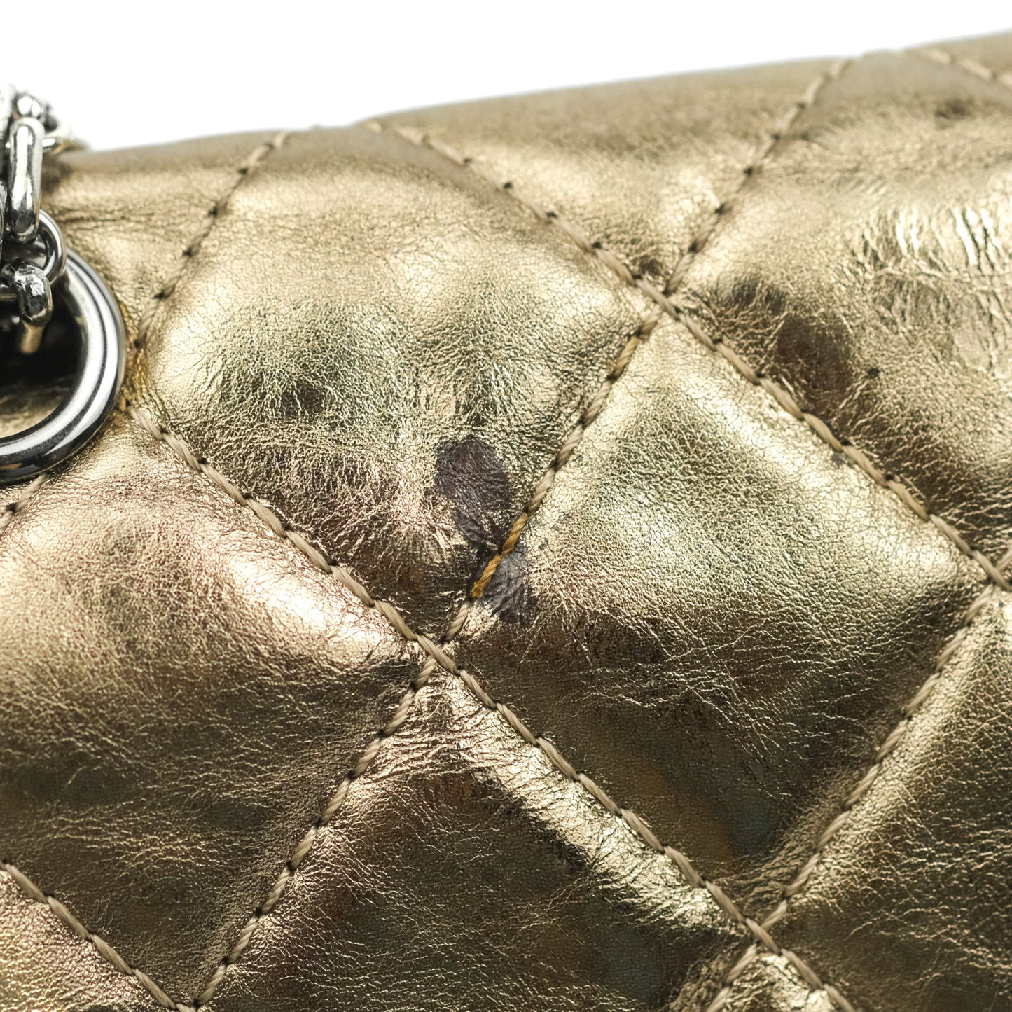 Chanel Reissue Quilted Metallic Calfskin Gold Dark Silver Hardware 227