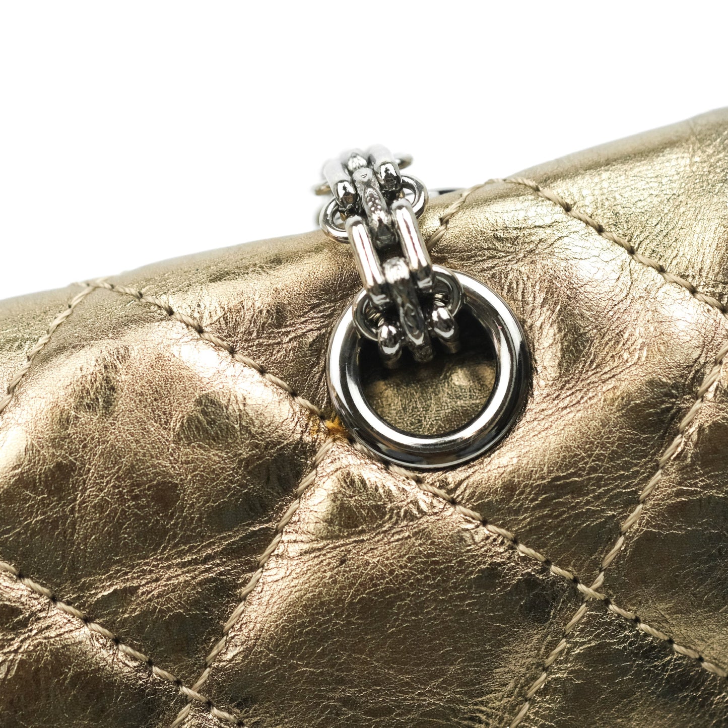 Chanel Reissue Quilted Metallic Calfskin Gold Dark Silver Hardware 227