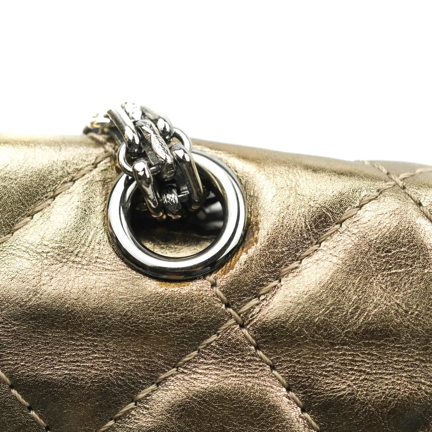 Chanel Reissue Quilted Metallic Calfskin Gold Dark Silver Hardware 227
