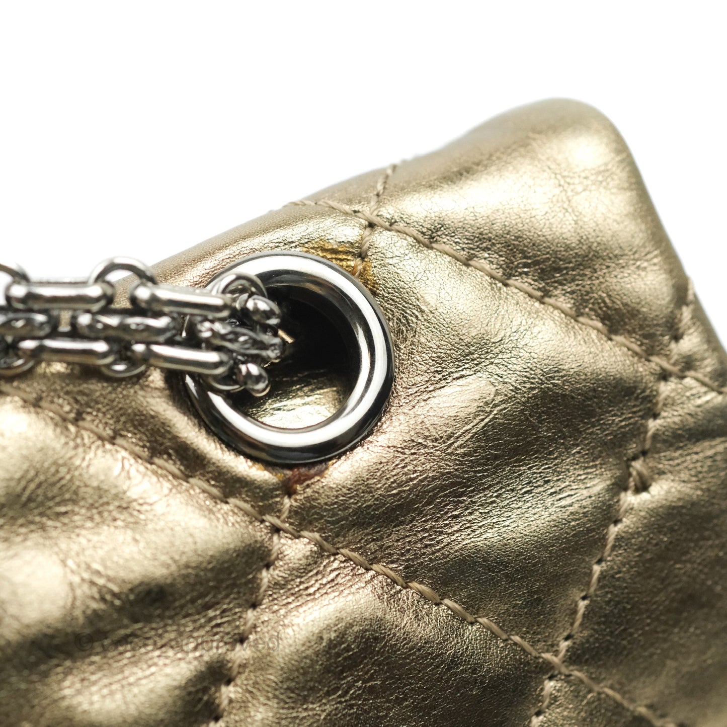 Chanel Reissue Quilted Metallic Calfskin Gold Dark Silver Hardware 227
