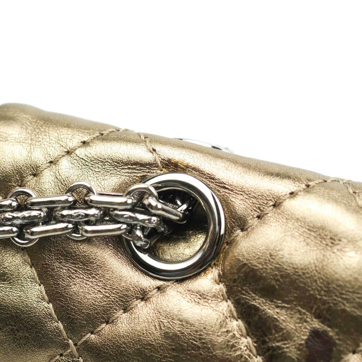 Chanel Reissue Quilted Metallic Calfskin Gold Dark Silver Hardware 227