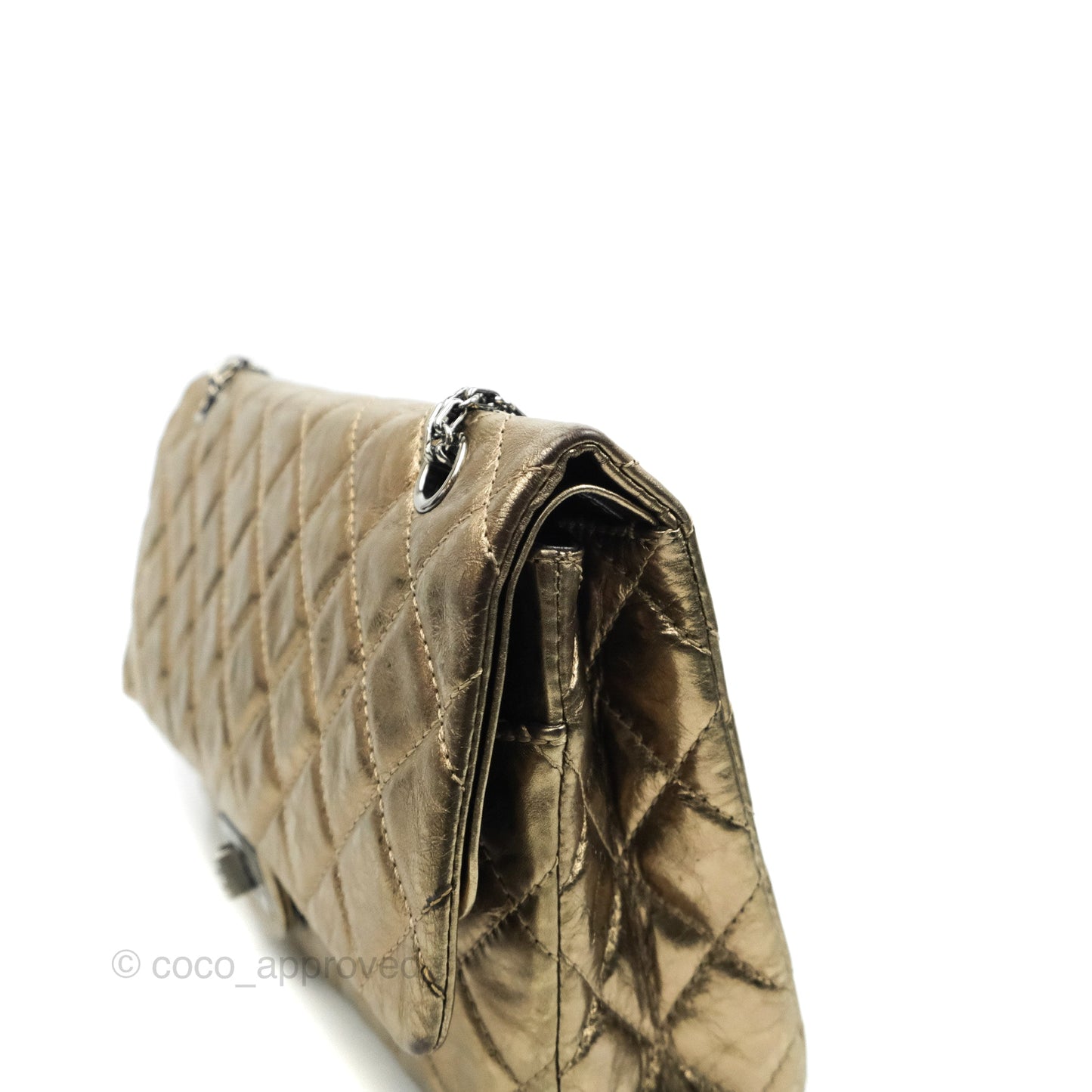 Chanel Reissue Quilted Metallic Calfskin Gold Dark Silver Hardware 227