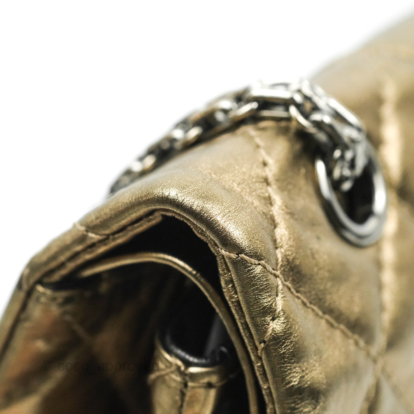 Chanel Reissue Quilted Metallic Calfskin Gold Dark Silver Hardware 227