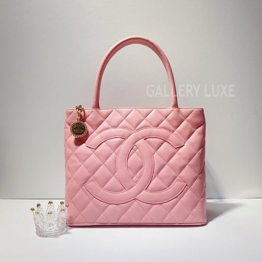 No.3161-Chanel Vintage Caviar Medallion Tote Bag