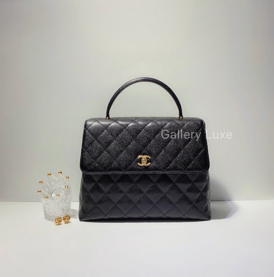 No.2558-Chanel Vintage Caviar Kelly Handel Bag