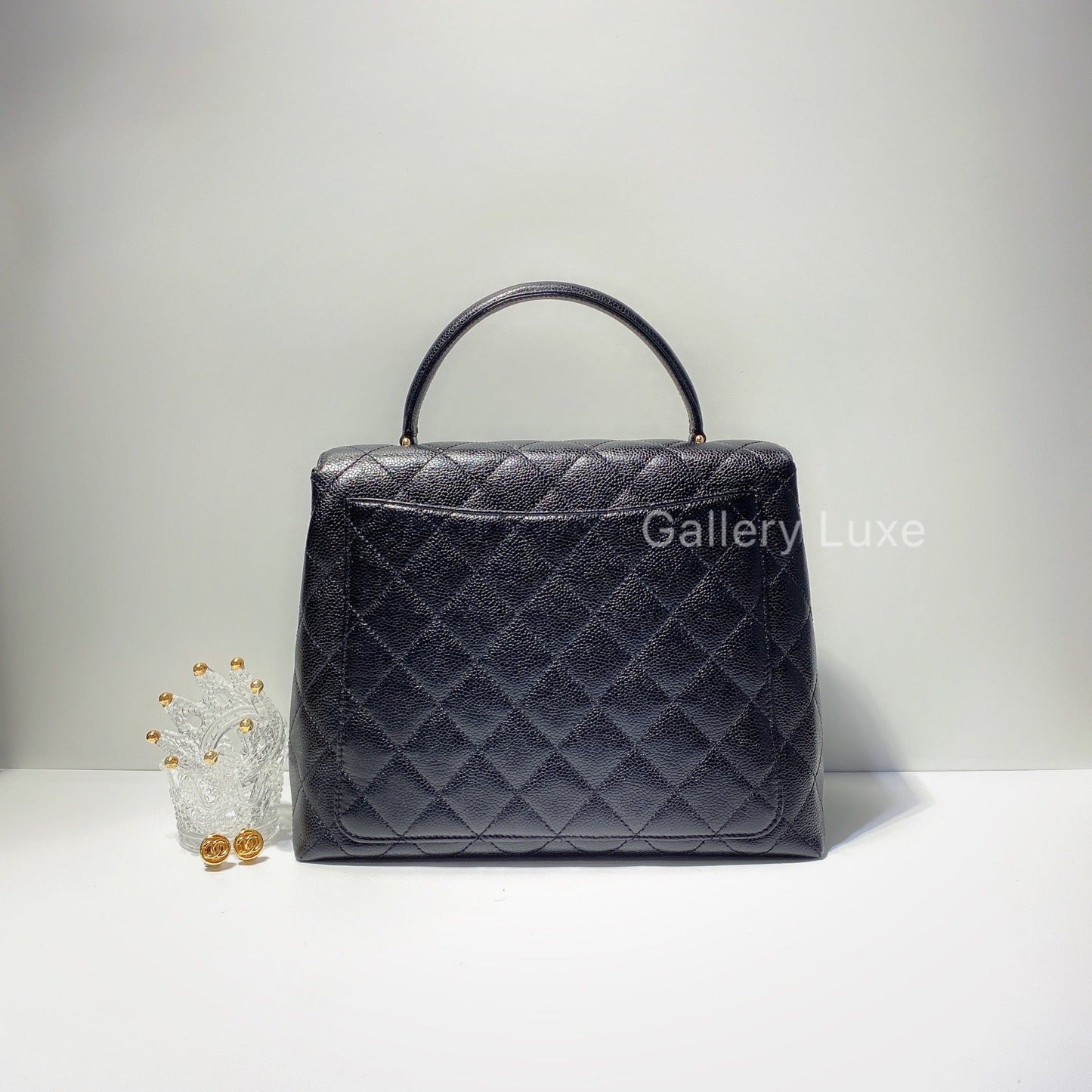 No.2558-Chanel Vintage Caviar Kelly Handel Bag