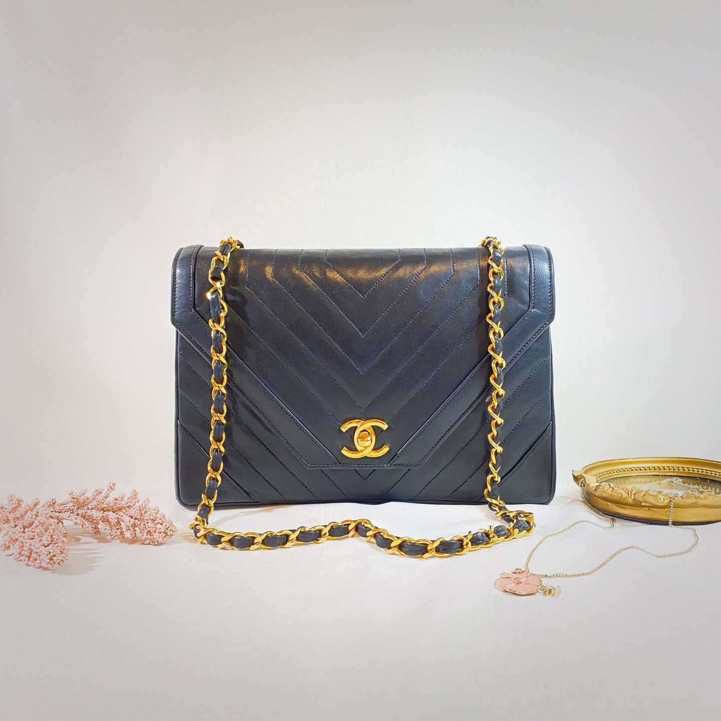 No.2187-Chanel Vintage Lambskin Flap Bag
